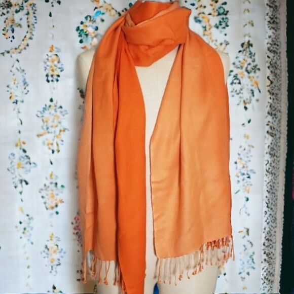 Eyeful Silk Pashmina | Orange - Picture 1 of 5